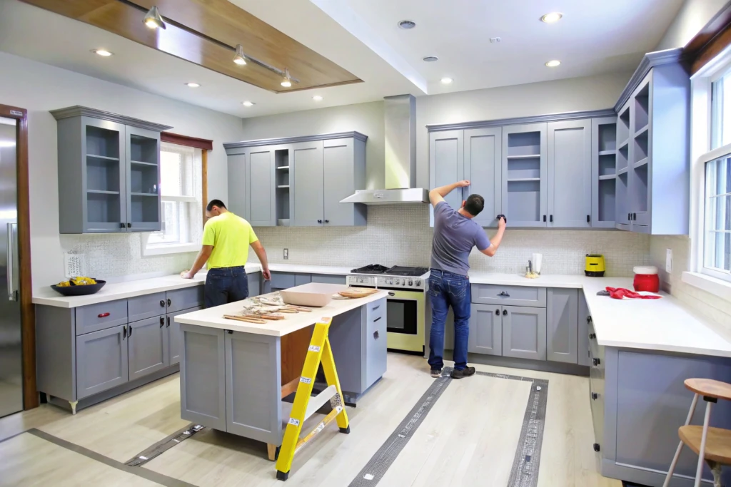 Home renovation contractor marketing website on desktop and mobile