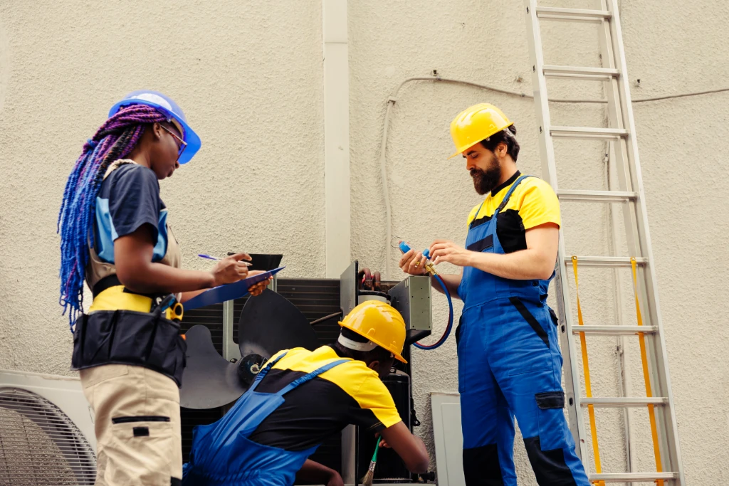 HVAC technician marketing website on desktop and mobile