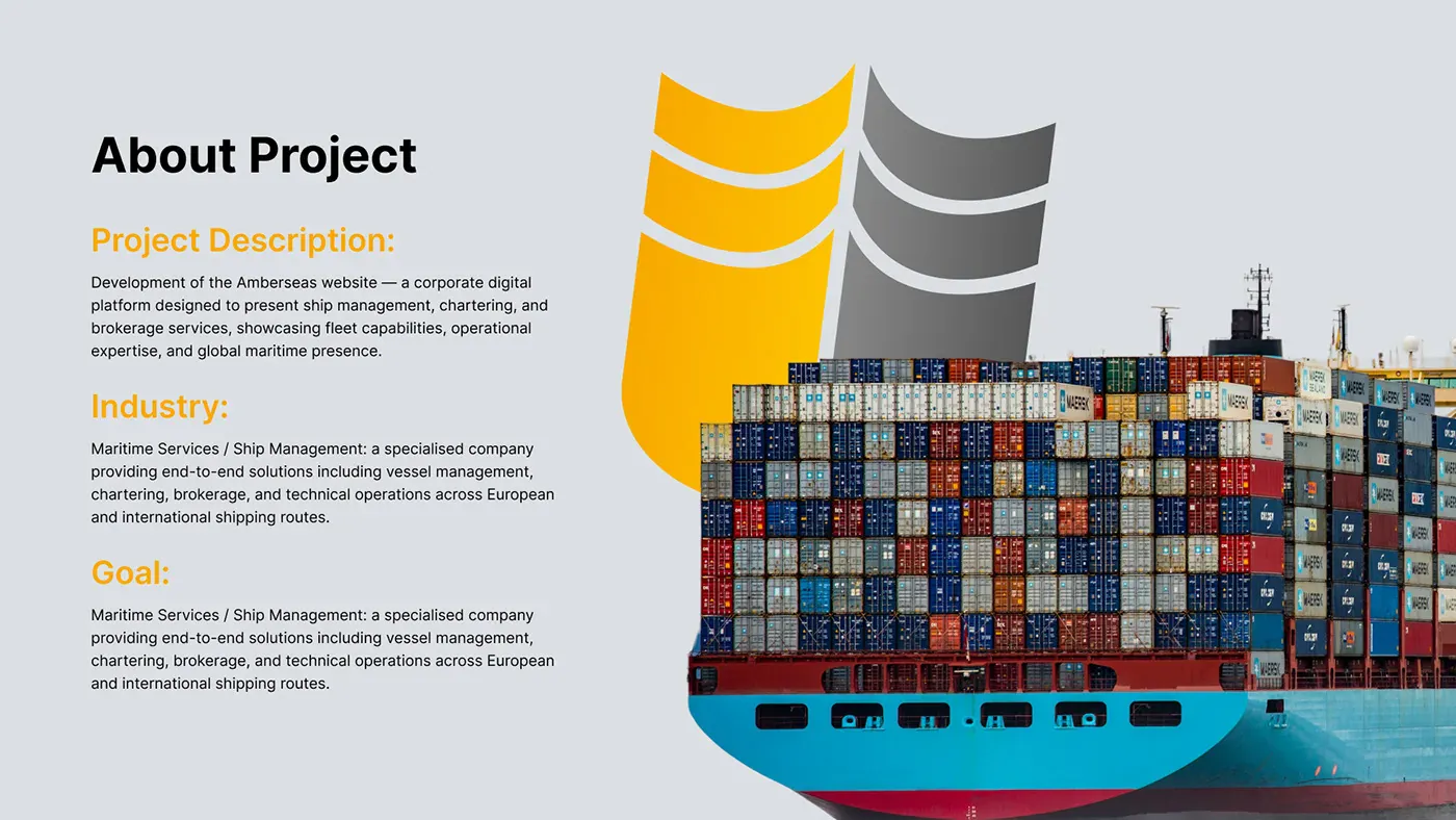 Amber Seas – WordPress/Elementor Maritime Services Website — screenshot 1