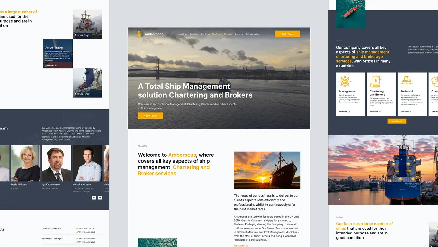 Amber Seas – WordPress/Elementor Maritime Services Website — screenshot 2