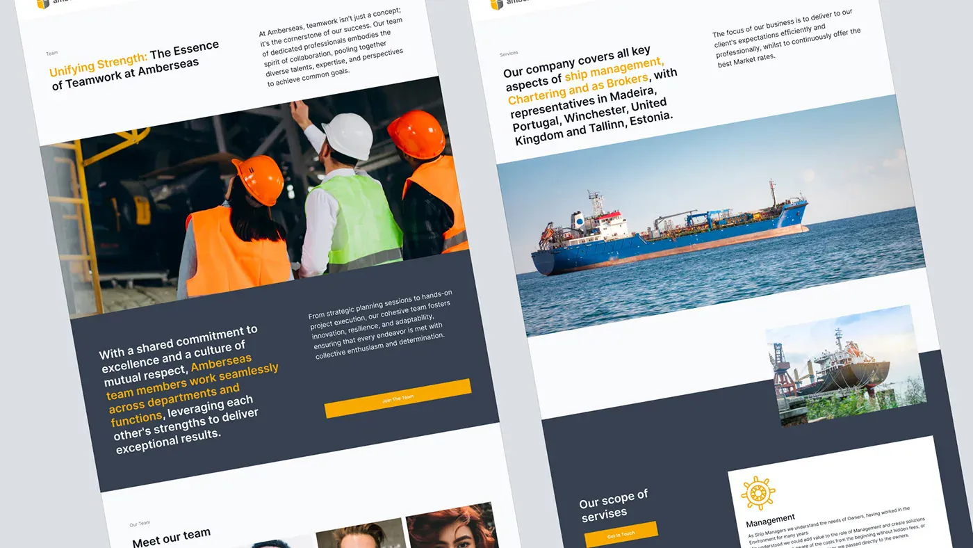 Amber Seas – WordPress/Elementor Maritime Services Website — screenshot 4