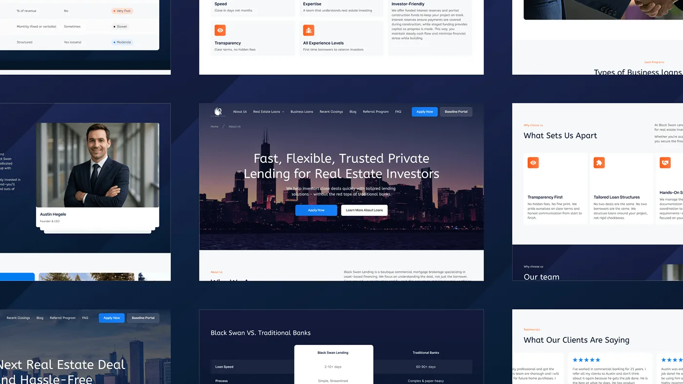 Black Swan Lending – WordPress/Elementor Private Lending Website — screenshot 2