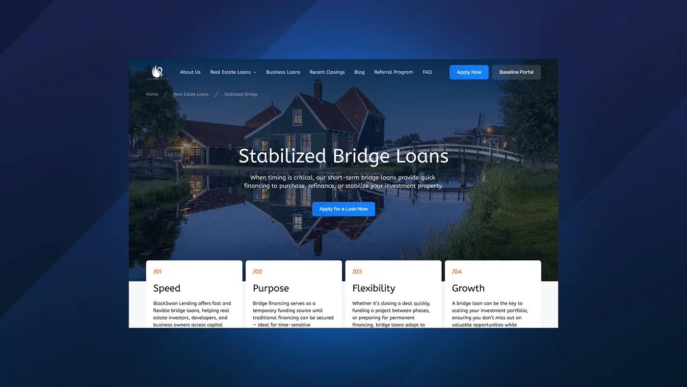 Black Swan Lending – WordPress/Elementor Private Lending Website — screenshot 3