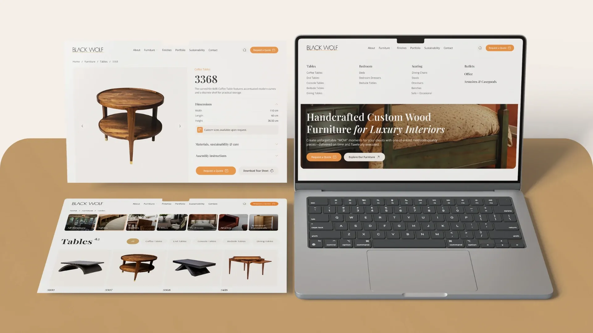 Black Wolf Design – WordPress/WooCommerce Custom Furniture Website — screenshot 5