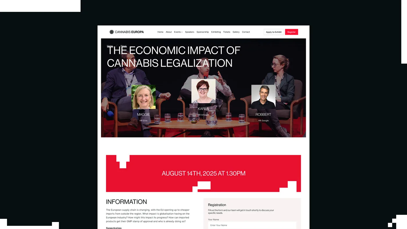 Cannabis Europa – WordPress/Elementor B2B Conference Website — screenshot 4