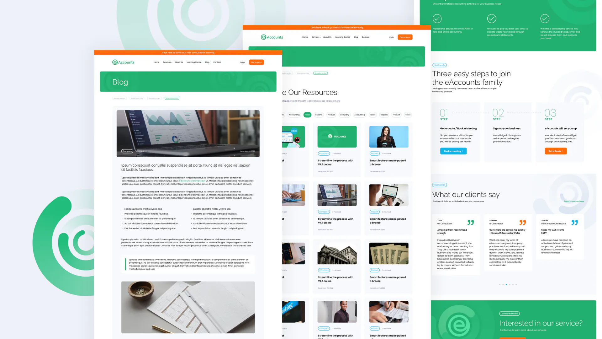 E-accounts – WordPress/Elementor Online Accounting Website — screenshot 2