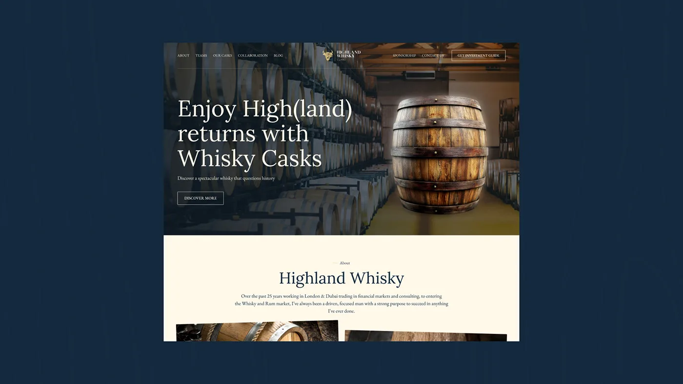 Highland Whisky Clan – WordPress/Elementor Investment Website — screenshot 1