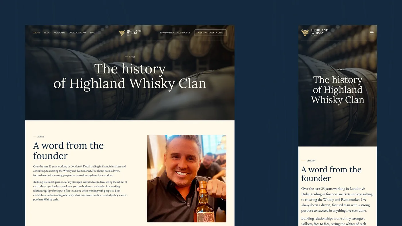 Highland Whisky Clan – WordPress/Elementor Investment Website — screenshot 2
