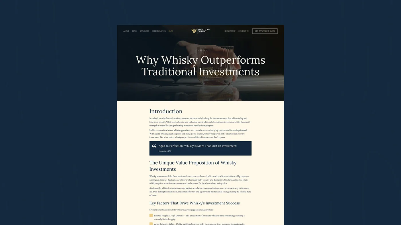 Highland Whisky Clan – WordPress/Elementor Investment Website — screenshot 7