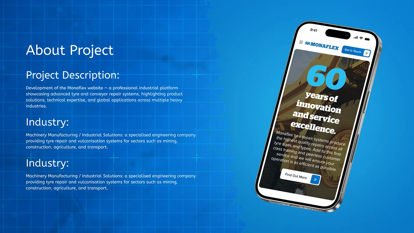 Monaflex – WordPress/Elementor Industrial Equipment Website — screenshot 1