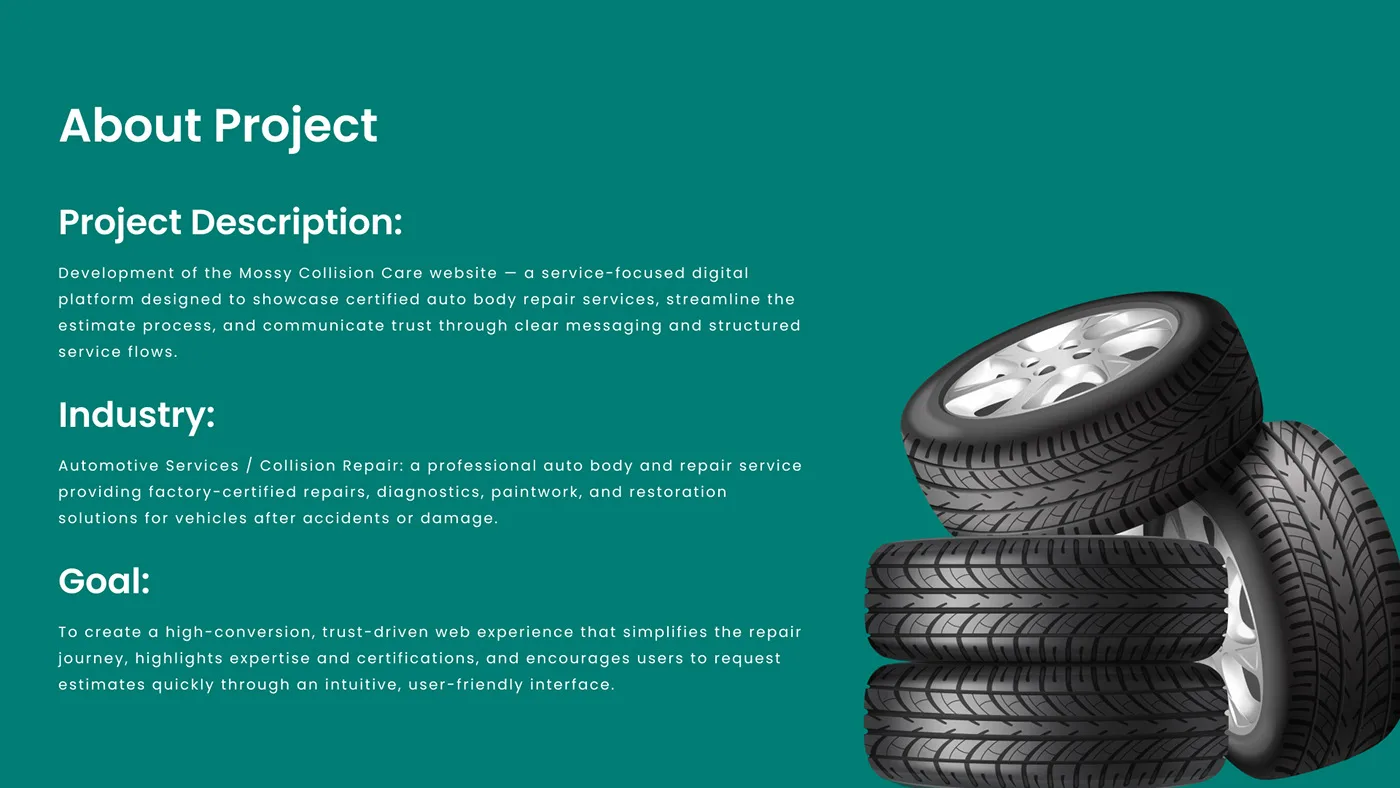 Mossy Collision Care – WordPress/Elementor Auto Body Repair Website — screenshot 1