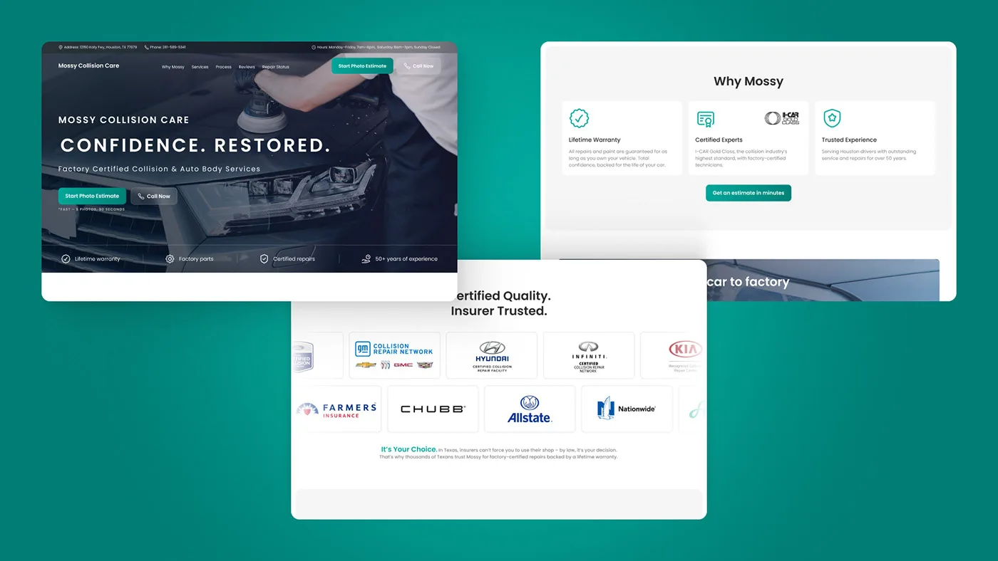 Mossy Collision Care – WordPress/Elementor Auto Body Repair Website — screenshot 2