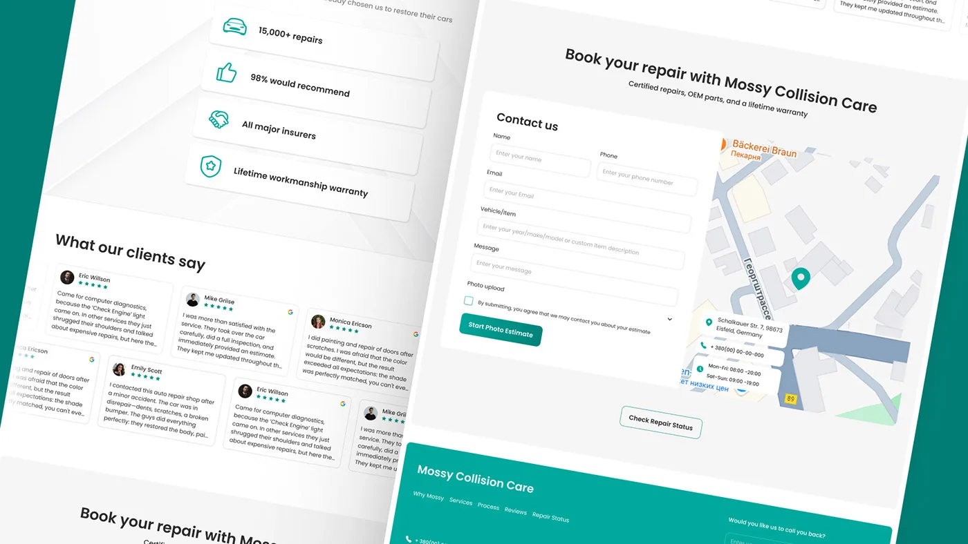 Mossy Collision Care – WordPress/Elementor Auto Body Repair Website — screenshot 4