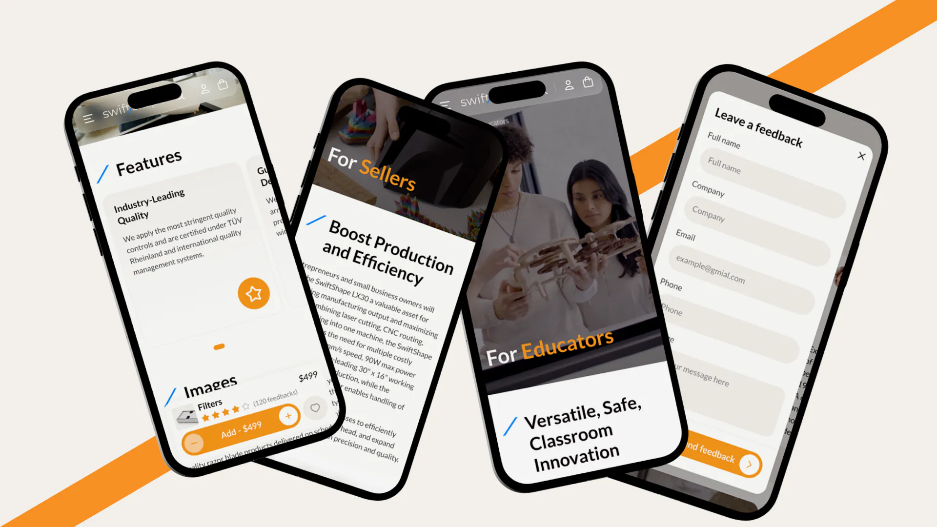 SwiftShape – WordPress/WooCommerce Maker Hardware Website — screenshot 4