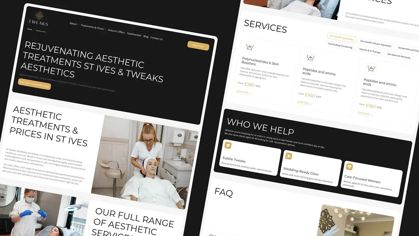 Tweaks Aesthetics – WordPress/Elementor Aesthetic Clinic Website — screenshot 2