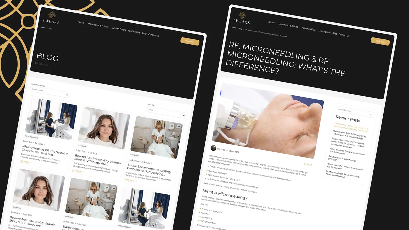 Tweaks Aesthetics – WordPress/Elementor Aesthetic Clinic Website — screenshot 4