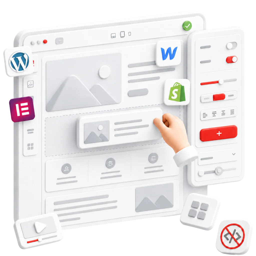 CMS development services — WordPress, Webflow, and Shopify content systems